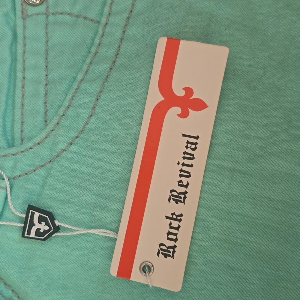 Rock Revival Women's Aqua Jean Shorts Size 28 Women's - Picture 2 of 8